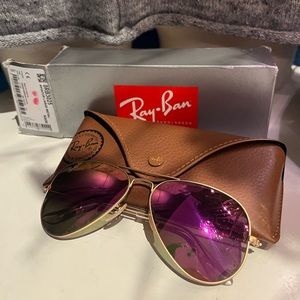 Ray-Ban Aviator Matte Arista Green Mirror Fuxia